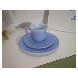 'Little Hostess' Glass Teacup Set in Pastel Blue
