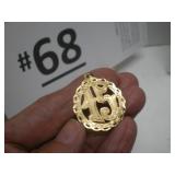 Gold Pendant 3.7 grams Marked 18K