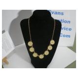 Necklace of Daisies with Sparkling Rhinestones