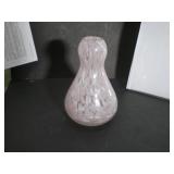 Art Glass Bud Vase Hand Blown Pink and White