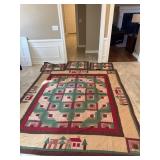 Handstitched Quilt With Three Pillow Shams, 97 x 8