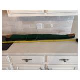 Green Fabric Gun Carrying Case with Leather Accent
