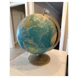 Vintage Terrestrial Globe with Metal Base and Meri