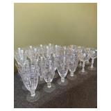 27 Etched Glass Stemware Pieces