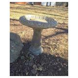 Concrete Pedestal Bird Bath with Decorative Basin
