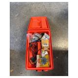 Red Storage Case with Electronics and Accessories
