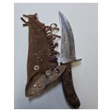 Large Blade Knife With Leather Sheath