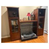 Wood Entertainment Center with Glass-Panel Doors