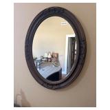 Oval Wall Mirror With Ornate Frame