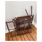 Three Wooden Baby Gates With Metal Mesh