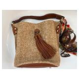 Patricia Nash Bag with Leather and Woven Construct