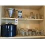 2 Shelves: Canning Jars, Various Sizes,Lids