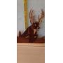 Hand made wood deer made out of different woods