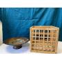 Tin Centerpiece Bowl and wooden Crate
