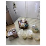 Vintage Tupperware dessert dishes, new picnic