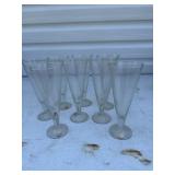Set of 8 hand blown crisa, Mexico glasses & 8