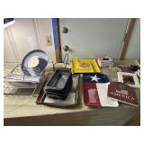 Baking pans, plastic relish dish, books and lots