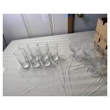 Set of 7 matching glasses and 3 Libby stemware