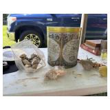 Sea shells, rocks, collector glasses and more