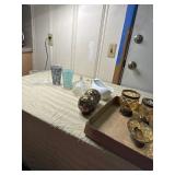 Crown Royal glasses, candy dish gravel boat 3 pc