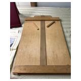 Wood easel, vintage car poster and more
