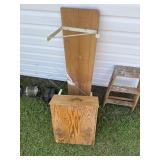 Wood shelf & drawer