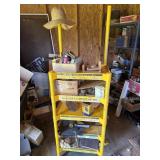 Yellow shelf and contents
