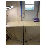 2 rods & 1 fishing pole