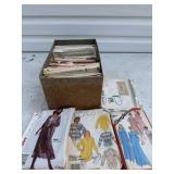 Box of vintage patterns