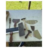 Sander, spatulas tack hammer and more