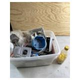 Tote of electrical items