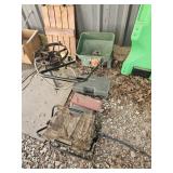 Fertilizer  spreader , stool and boxes