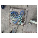 Hay feeder halter and brush