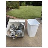 Trash can, soaker sink and can lights