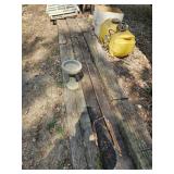 Shepherd hook and small cement  planter