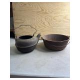 Cast Iron pot and kettle
