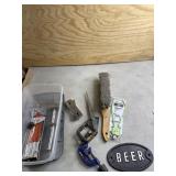 Metal BEER sign, gun lock, clamp and more