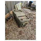 45 gallon locking tote with paint sprayers and