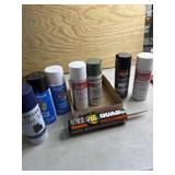 Spray paint and beige caulking