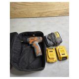 Dewalt charger, batteries and Ridgid drill all