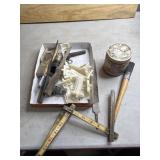 Folding wooden yard stick, nozzle dip and more