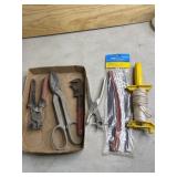 Leather punch, new heat shrink tubing tin snips