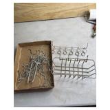 Peg board hooks, basket & tool holder