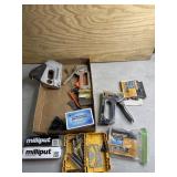 3 staple guns, staples, mica powder and more