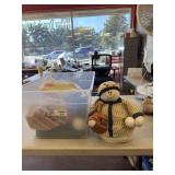 Lot of material and craft items, snowman baseball