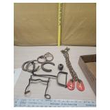 Vintage  livestock items and hay hook