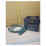 Milk crate and cord
