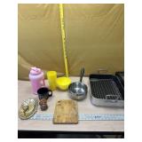Turkey Roaster, sauce pan, plastic cups and
