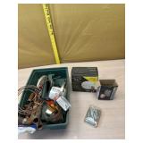 Anchors, screws, smoke alarm, copper piece and