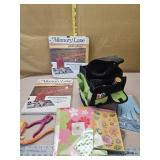Craft bag, supplies, photo albums